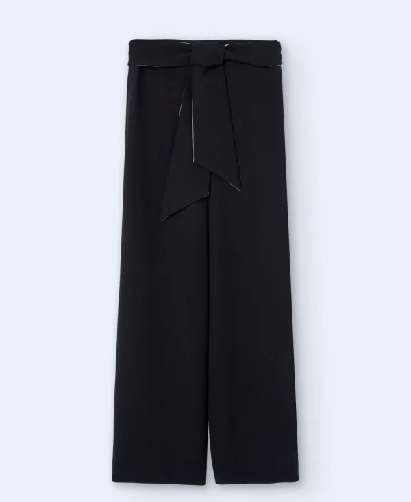 Adolfo Dominguez Pantalons*Pantalon Fluide En Polyester Recycle Noir