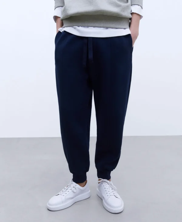 Adolfo Dominguez Pantalons*Pantalon Jogger En Coton Biologique Bleu Marine