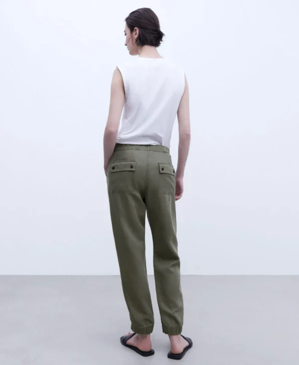 Adolfo Dominguez Pantalons*Pantalon Jogger En Lyocell De Lenzig™ Vert Fonce