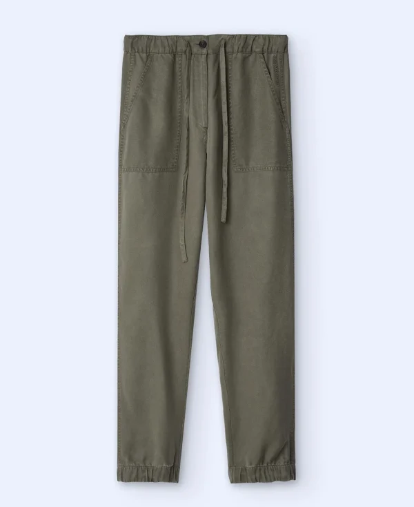 Adolfo Dominguez Pantalons*Pantalon Jogger En Lyocell De Lenzig™ Vert Fonce