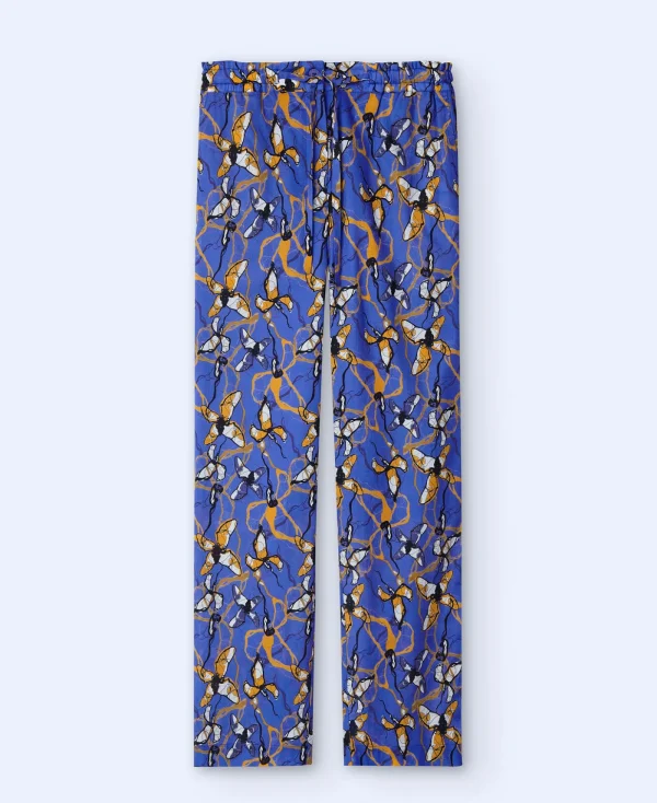 Adolfo Dominguez Pantalons*Pantalon Jogger Imprime En Coton Bleu Imprime