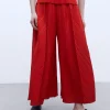 Adolfo Dominguez Pantalons*Pantalon Large En Crinkle Rouge