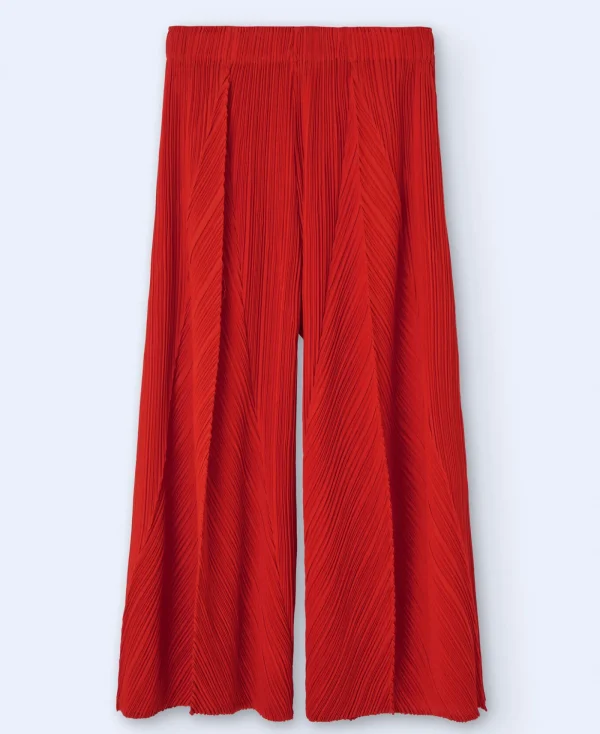 Adolfo Dominguez Pantalons*Pantalon Large En Crinkle Rouge