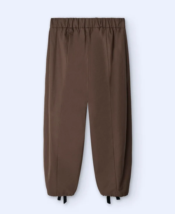 Adolfo Dominguez Pantalons*Pantalon Oversize En Coton Cire Marron