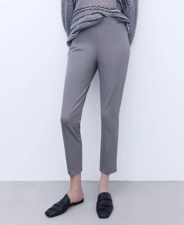 Adolfo Dominguez Pantalons*Pantalon Skinny En Coton Gris Clair