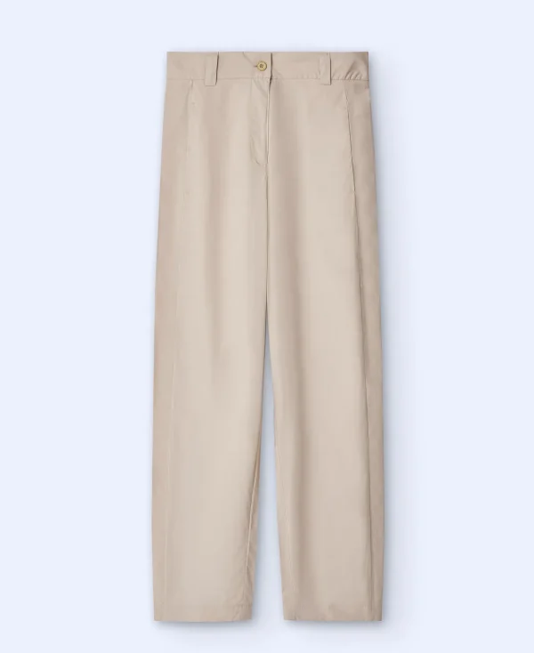 Adolfo Dominguez Pantalons*Pantalon Taille Haute En Coton Ethique Sable