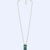 Adolfo Dominguez Bijuteria*Pendentif Laque A Motif Plis Vert