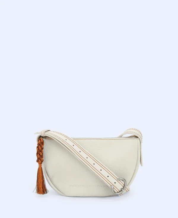 Adolfo Dominguez Sacs*Petit Sac A Bandouliere En Matiere Recyclee Blanc Casse