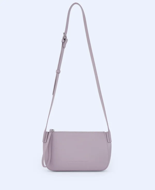 Adolfo Dominguez Sacs*Petit Sac A Bandouliere En Cuir De Vachette Mauve