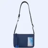 Adolfo Dominguez Sacs*Petit Sac A Bandouliere En Tissu Matelasse Bleu Marine