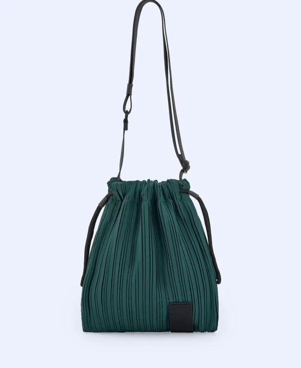 Adolfo Dominguez Sacs*Petit Sac A Bandouliere En Crinkle Recycle Vert Clair