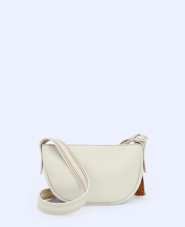 Adolfo Dominguez Sacs*Petit Sac A Bandouliere En Matiere Recyclee Blanc Casse