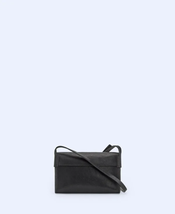 Adolfo Dominguez Sacs*Petit Sac A Bandouliere En Cuir De Vachette Noir