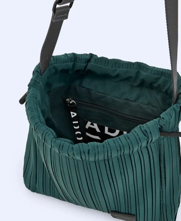 Adolfo Dominguez Sacs*Petit Sac A Bandouliere En Crinkle Recycle Vert Clair