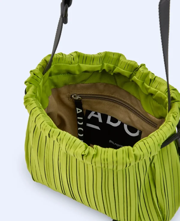 Adolfo Dominguez Sacs*Petit Sac A Bandouliere En Crinkle Recycle Vert Pistache