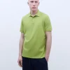 Adolfo Dominguez T-Shirts Et Polos*Polo A Deux Boutons En Coton Vert