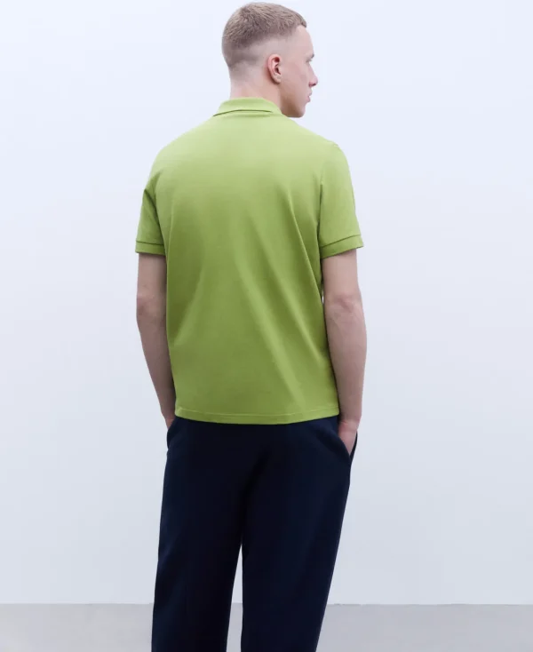 Adolfo Dominguez T-Shirts Et Polos*Polo A Deux Boutons En Coton Vert