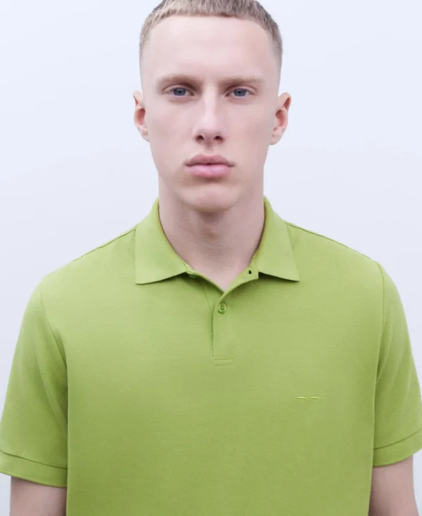 Adolfo Dominguez T-Shirts Et Polos*Polo A Deux Boutons En Coton Vert