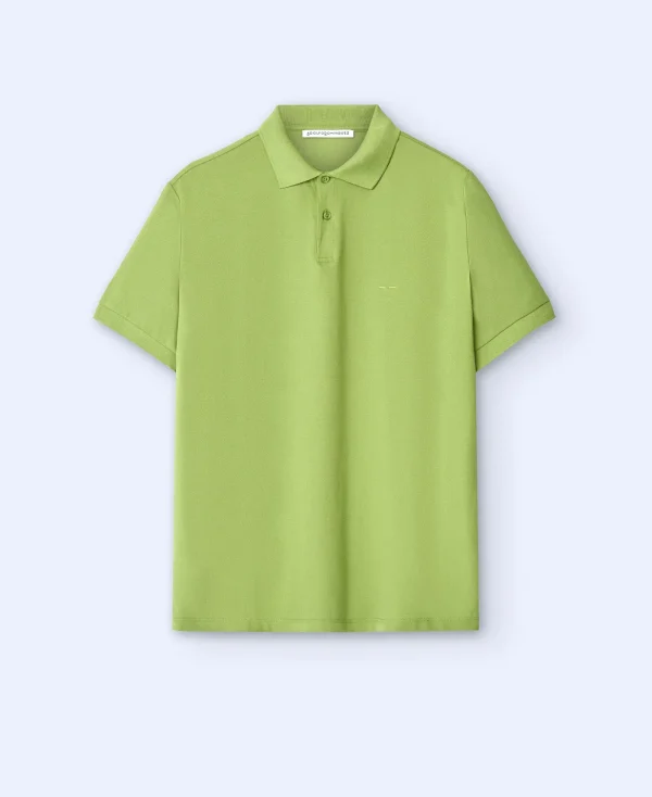 Adolfo Dominguez T-Shirts Et Polos*Polo A Deux Boutons En Coton Vert