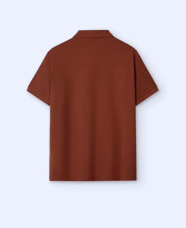 Adolfo Dominguez T-Shirts Et Polos*Polo A Deux Boutons En Coton Terracotta