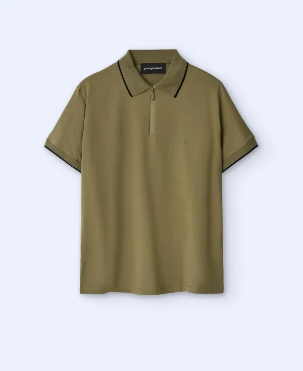 Adolfo Dominguez T-Shirts Et Polos*Polo Cotele En Coton Mercerise Kaki