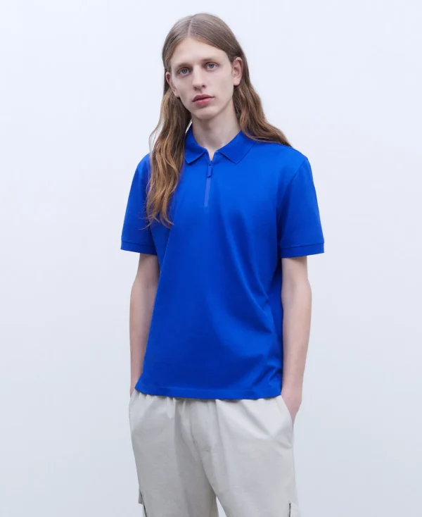 Adolfo Dominguez T-Shirts Et Polos*Polo En Coton Cobalt