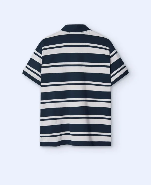 Adolfo Dominguez T-Shirts Et Polos*Polo Oversize A Rayures En Coton Rayures Blanches Et Bleues