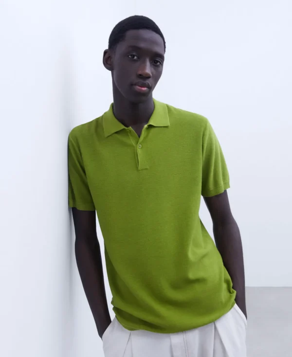 Adolfo Dominguez T-Shirts Et Polos*Polo Regular Fit En Coton Et Viscose Vert