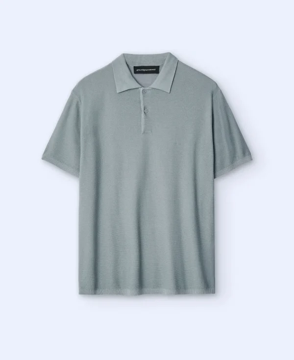 Adolfo Dominguez T-Shirts Et Polos*Polo Regular Fit En Coton Et Viscose Gris Clair