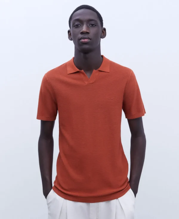 Adolfo Dominguez T-Shirts Et Polos*Polo Regular Fit Sans Boutons Rouille