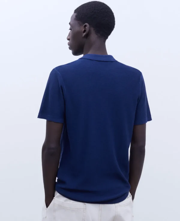 Adolfo Dominguez T-Shirts Et Polos*Polo Regular Fit Sans Boutons Bleu De Prusse