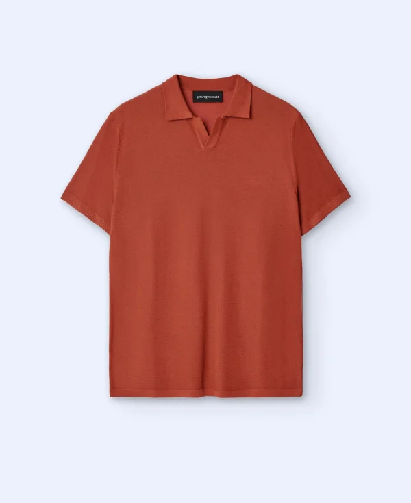 Adolfo Dominguez T-Shirts Et Polos*Polo Regular Fit Sans Boutons Rouille