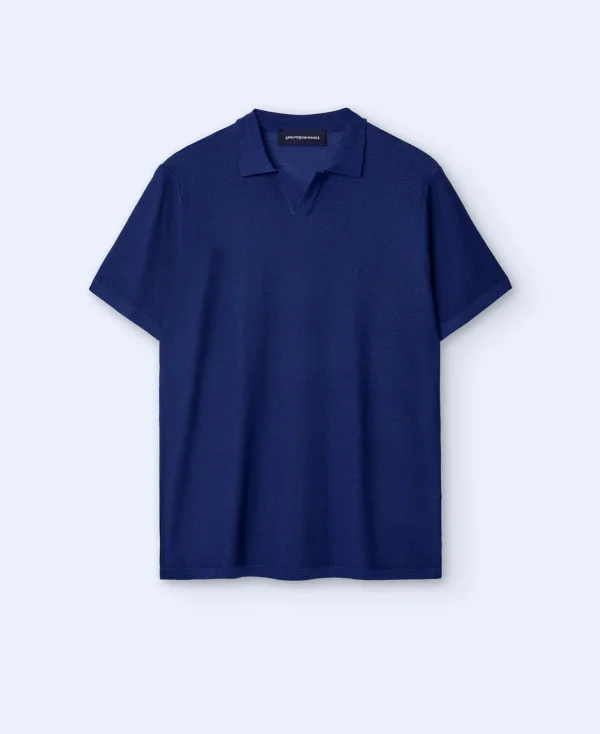 Adolfo Dominguez T-Shirts Et Polos*Polo Regular Fit Sans Boutons Bleu De Prusse