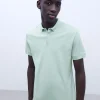 Adolfo Dominguez T-Shirts Et Polos*Polo Uni En Coton Vert Clair