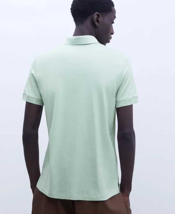 Adolfo Dominguez T-Shirts Et Polos*Polo Uni En Coton Vert Clair