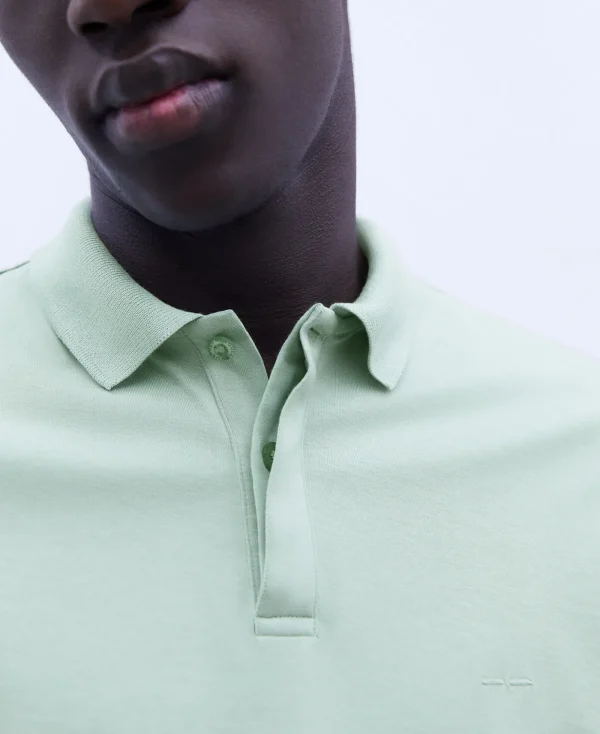 Adolfo Dominguez T-Shirts Et Polos*Polo Uni En Coton Vert Clair