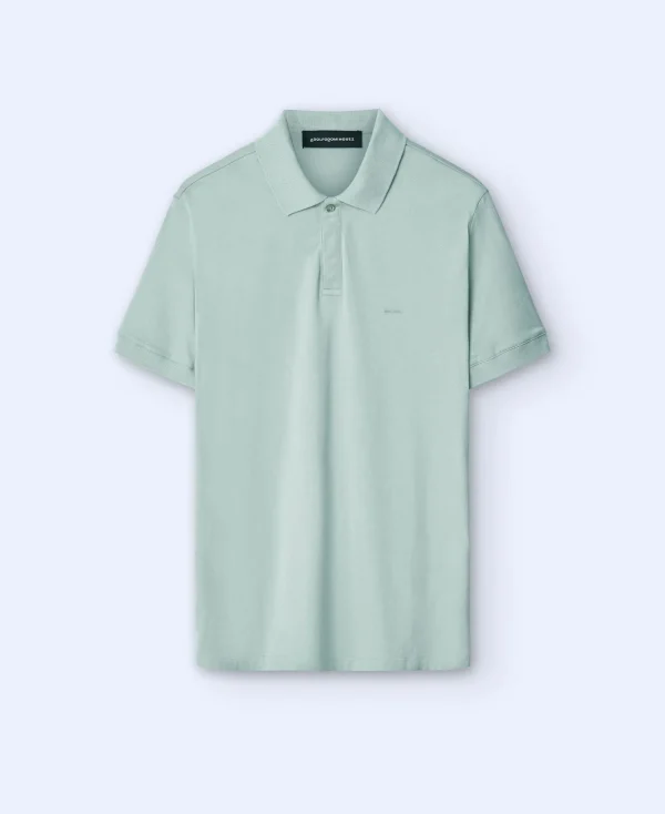 Adolfo Dominguez T-Shirts Et Polos*Polo Uni En Coton Vert Clair