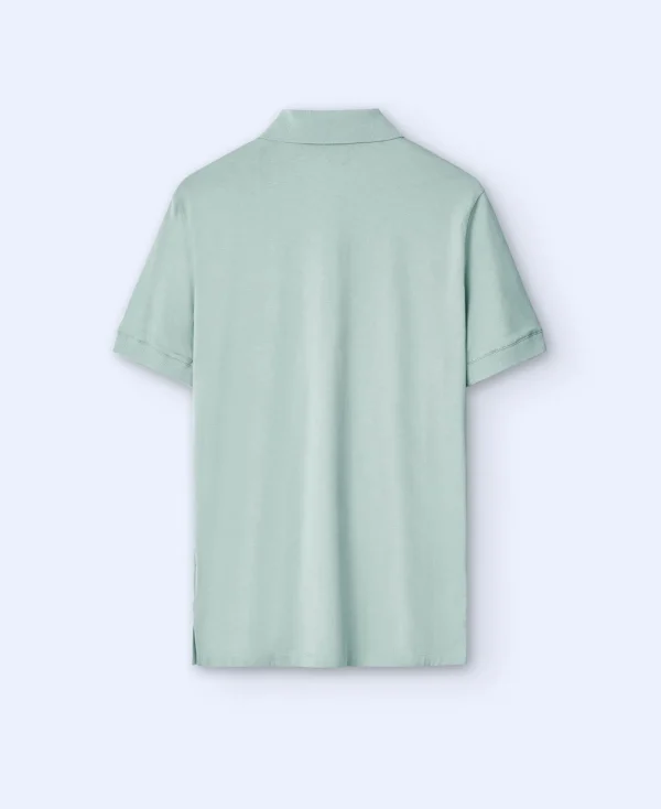 Adolfo Dominguez T-Shirts Et Polos*Polo Uni En Coton Vert Clair