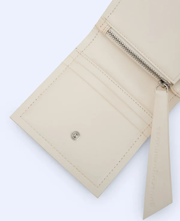 Adolfo Dominguez Maroquinerie*Porte-Billets Asymetrique En Cuir Blanc Casse