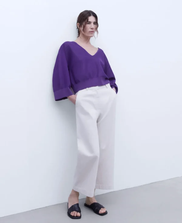 Adolfo Dominguez Maille*Pull A Col En V Violet