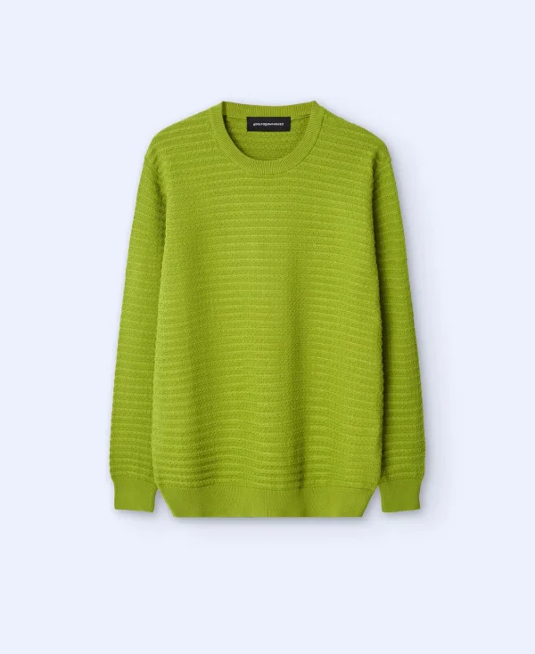 Adolfo Dominguez Mailles*Pull A Col Rond En Coton Vert