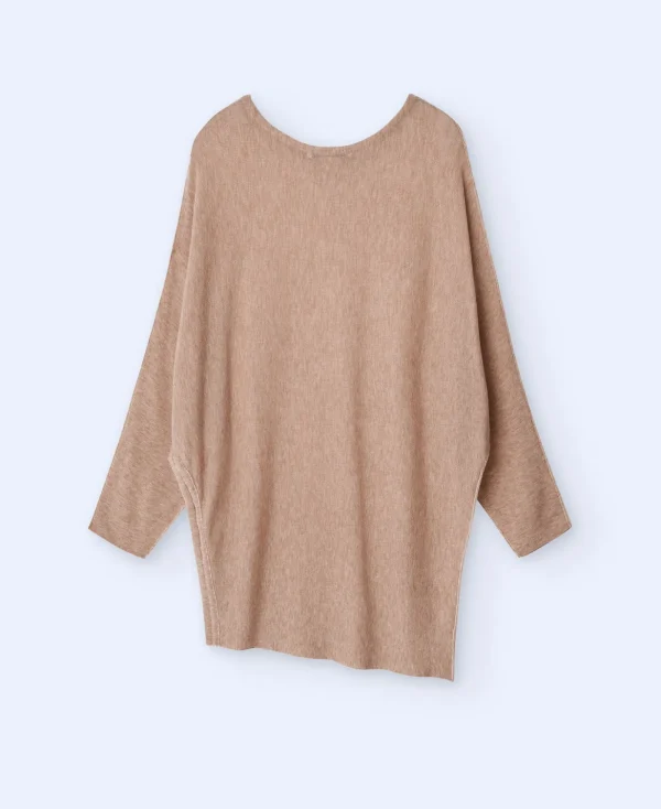 Adolfo Dominguez Maille*Pull A Manches Japonaises En Laine Merinos Camel