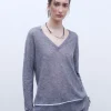 Adolfo Dominguez Maille*Pull En Laine Merinos Gris Chine