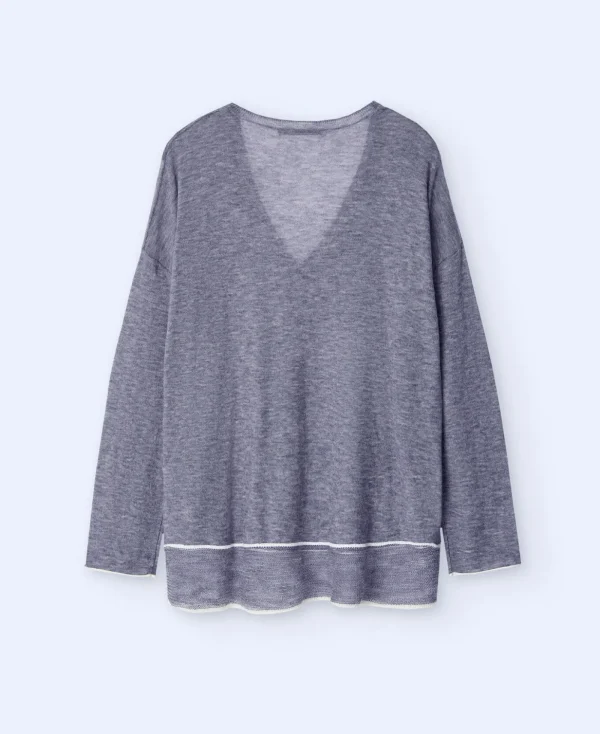 Adolfo Dominguez Maille*Pull En Laine Merinos Gris Chine