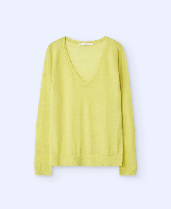 Adolfo Dominguez Maille*Pull En Lin Jaune Citron