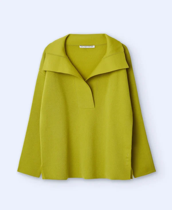Adolfo Dominguez Maille*Pull En Maille A Double Fonture Vert Pistache