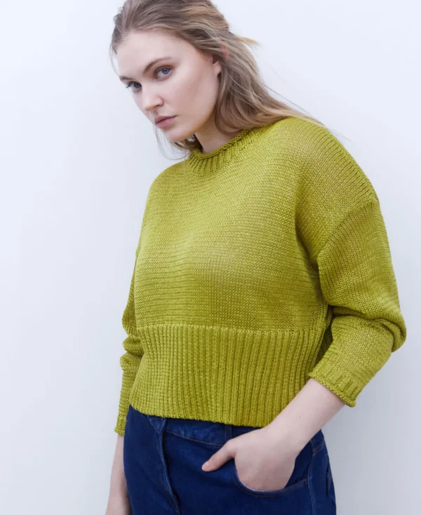 Adolfo Dominguez Maille*Pull-Over En Tricot Vert Pistache