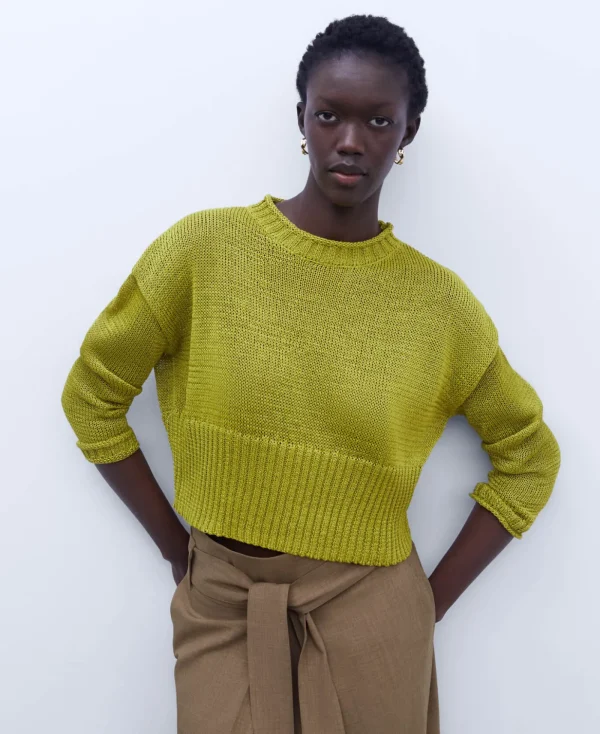 Adolfo Dominguez Maille*Pull-Over En Tricot Vert Pistache