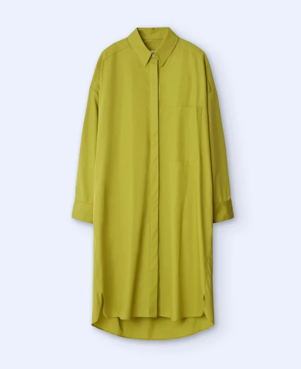 Adolfo Dominguez Robes & Combinaisons*Robe Chemisier En Coton. Vert Pistache