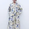 Adolfo Dominguez Robes & Combinaisons*Robe Chemisier Imprimee En Lin Imprime Floral